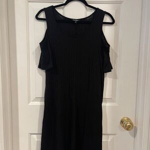 Chaps Black Cold Shoulder Dress